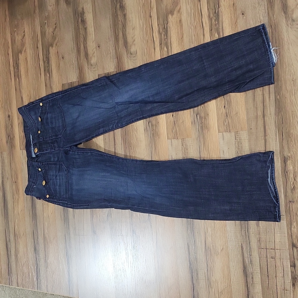 ROCK & REPUBLIC Gold Tone Button Detail Straight Leg 6 / 33.5+" inseam - Picture 3 of 16